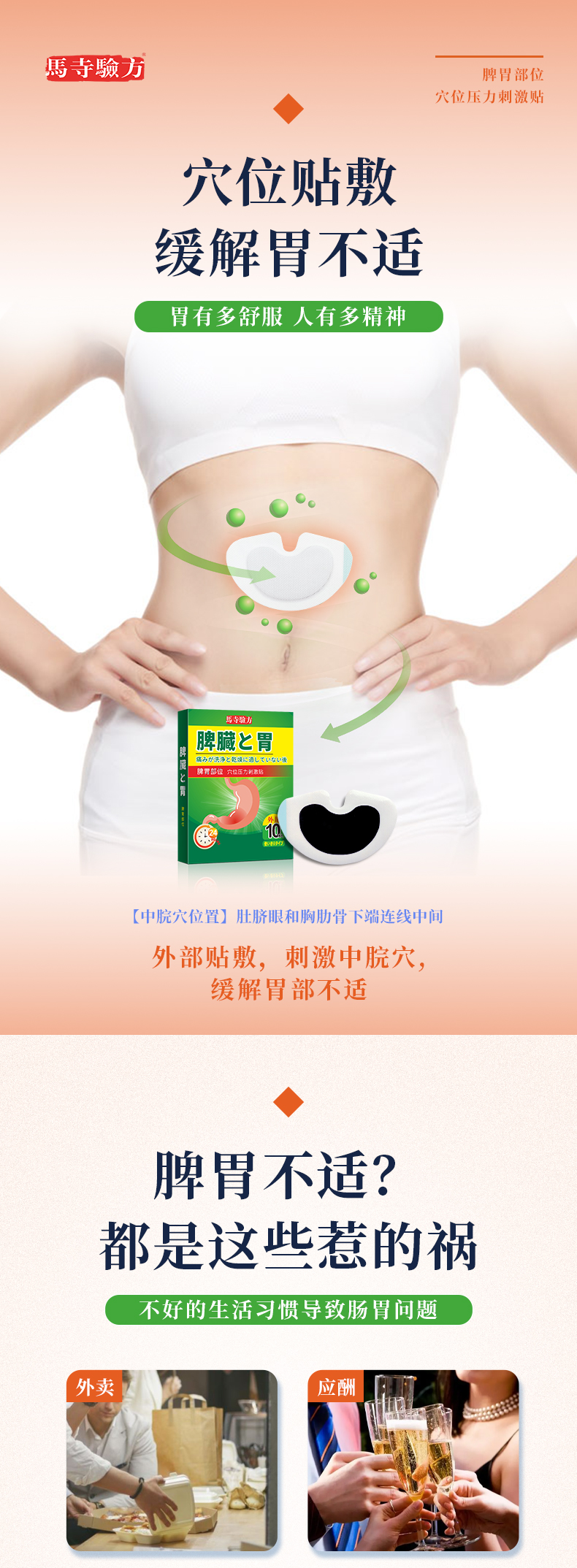 脾胃貼的正確貼法圖片，脾胃貼貼在哪個(gè)位置，兒童脾胃貼位置圖